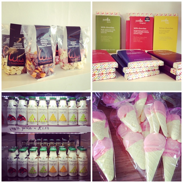 four images of products on sale in an ice cream shop Wendys Ice Creams