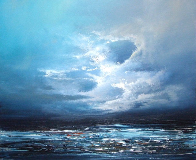 artists impression of a stormy sea and sky
