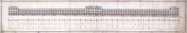 Architectural drawings for a row of Georgian terraced houses in the Edinburgh neighbourhood of Comely Bank