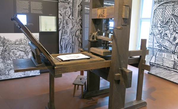 old fashioned hand operated Printing press