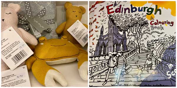 stuffed toys and colouring books