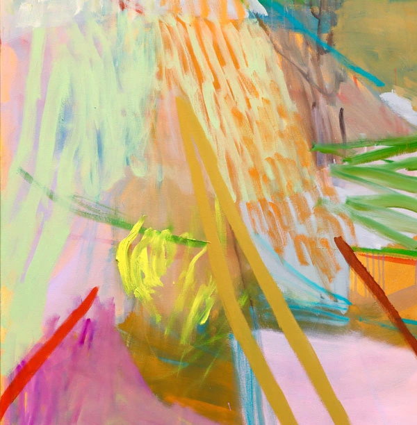 Lynsey E Mackenzie Tangled Grove (diptych), oil on canvas, 170 x 300cm for the exhibition Wanderings