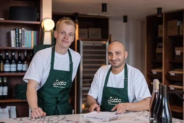 James Clark and Francesco Ascrizzi Photographed by Tina Leahy at Sotto in Stockbridge Edinburgh